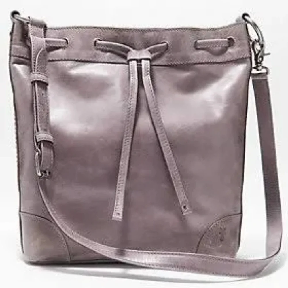 FRYE MELISSA LEATHER DRAWSTRING HOBO BAG PURSE NEW AMETHYST Purple Leather‎ New